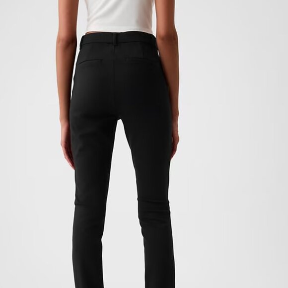NWT sz 6 Black GAP High Rise Double Knit Skinny Pants Soft PONTE Pintuck Pleat - Picture 4 of 10